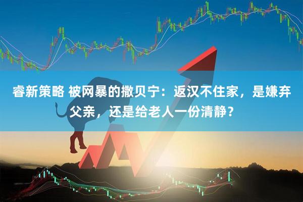 睿新策略 被网暴的撒贝宁：返汉不住家，是嫌弃父亲，还是给老人一份清静？