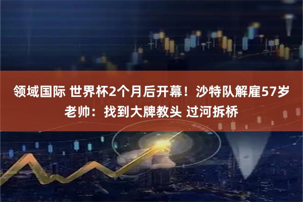 领域国际 世界杯2个月后开幕！沙特队解雇57岁老帅：找到大牌教头 过河拆桥